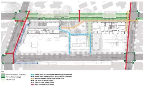 Figure 95 Key pedestrian access routes Cycling Substantial cycling infrastructure is proposed to support Waterloo Station, including infrastructure already approved as part of the CSSI project and