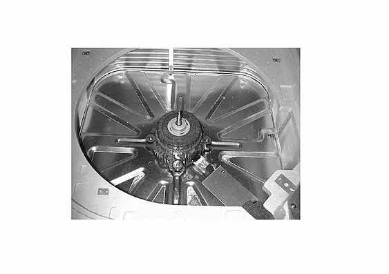 OPERATING PROCEDURE 5. Remove the fan motor () Remove the fan guard.(see photo ) () Remove the bell mouth.(see photo ) (3) Remove the electrical box.(see photo 3) () Remove the turbo fan nut.