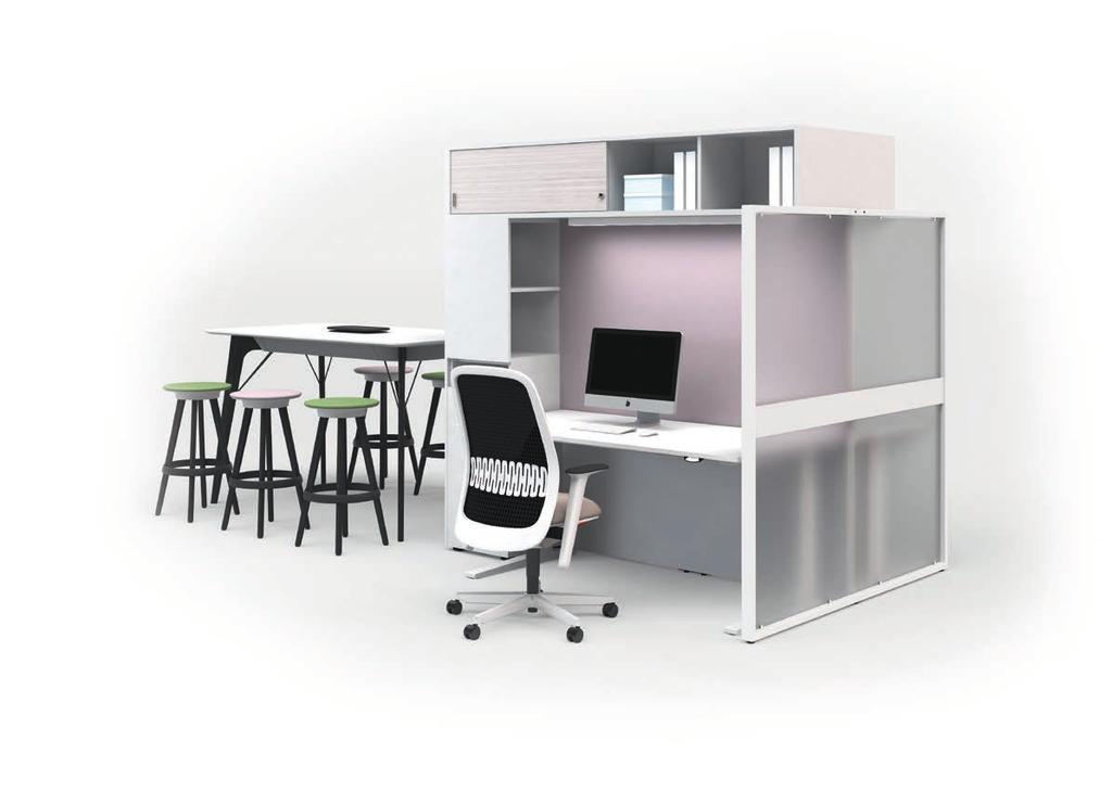 is an intelligent workplace system that serves to give structure to open spaces. It offers its user the privacy of an individual shielded work bay, whilst making it easier to define team areas.