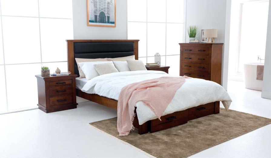 MODERN CONCRETE TOPS 4PC BEDROOM SUITE 1699 14 CALIFORNIA Queen size frame with under-bed