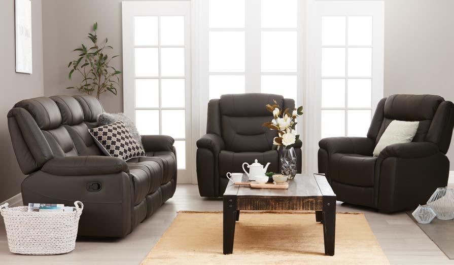 100 % LEATHER ALSO AVAILABLE IN FABRIC & AS A FULL ELECTRIC SUITE CITY LIVING COFFEE