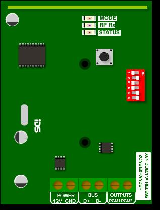 IDS & Duevi integration PCB LEDs Tamper Dip Switches 1. DIP switch operation The Dipswitch currently has only two operations. The first is to set the device address on the X64 bus.