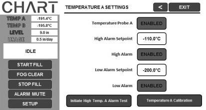 3. Press Temperature A Settings NOTE: To access Temperature B Settings select Temperature B Settings instead. 4.