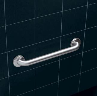 Grab Bars Grab Bars Configurations, Dimensions, Finishes: Vinyl-Coated Antimicrobial: SERIES DIAMETER FINISH B-6806 1 ½" Satin Finish B-5806 1 1 4" Satin Finish Concealed Mounting with Snap Flange: