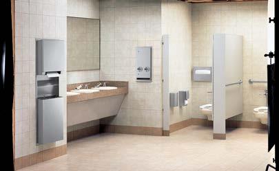 Spec for contemporary environments from prestige, hospitality, healthcare and retail properties. Designed for accessory and plumbing integration throughout the restroom.