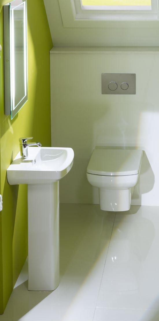 Your Vibe Sanitaryware Options VIBE FEATURES Wash basins Choose from 550mm or 450mm basins