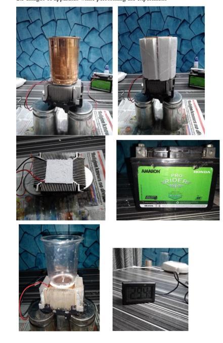 was achieved. EXPERIMENT -- 2 Aim:- To achieve cooling of water using TEC module.