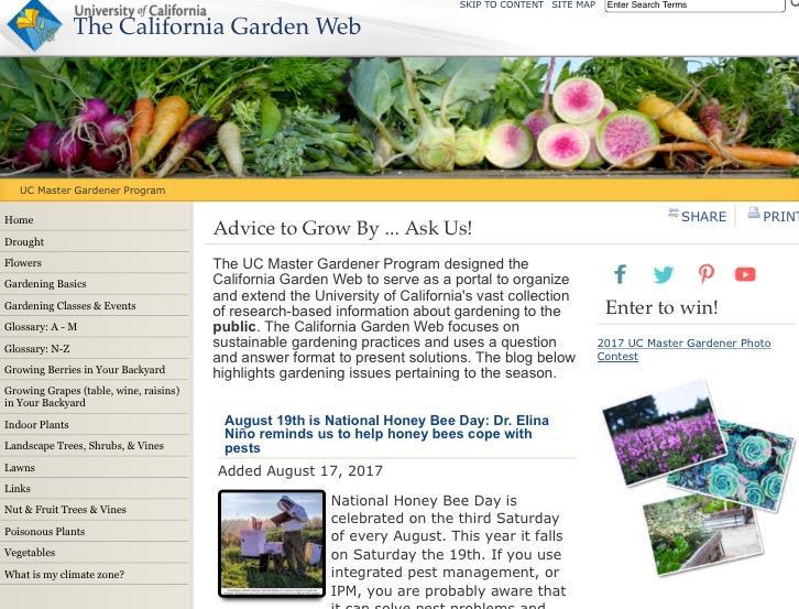 Work message points into the interview UC Master Gardeners extend research-based information on plants, pest management and