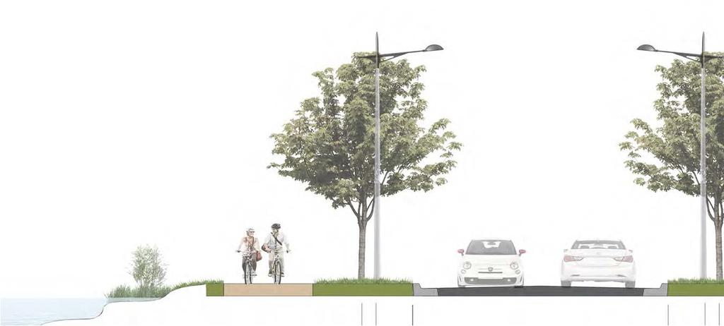 KEY 5.30 6.40m Pavement 5.30m 2.25 Sidewalk 0.5m to Tree Cl 1.25m to Street Light Pole 2.55m Planted 0.20m Curb 3.00m Travel Lane 3.