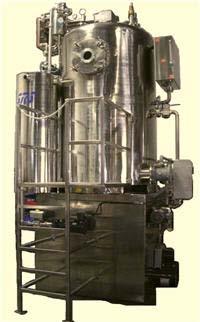 The hot oil media consists of a large volume chamber surrounding the distillation chamber which is heated via two electric immersion heaters or optional steam coils.