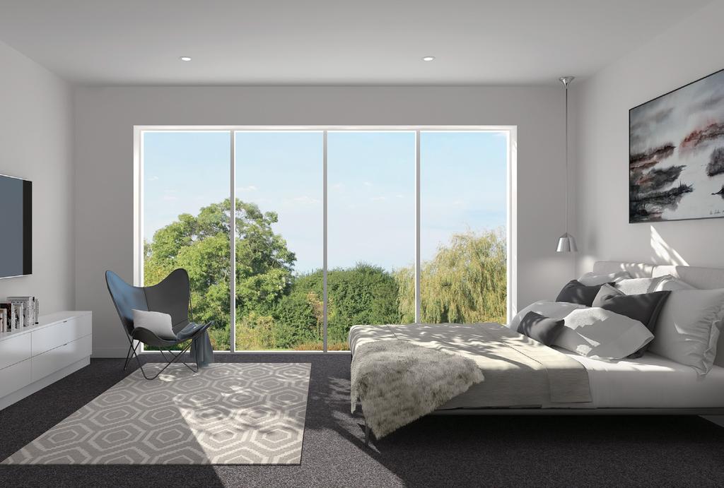 Imagine waking up in your restfully neutral bedroom to a view across the treetops: clean, fresh