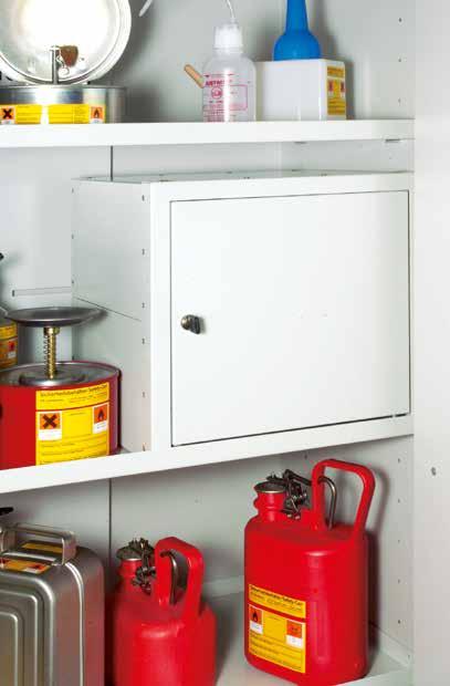 We have a wide range of accessories to ensure that the safety storage cabinets can be adapted to any local requirements.