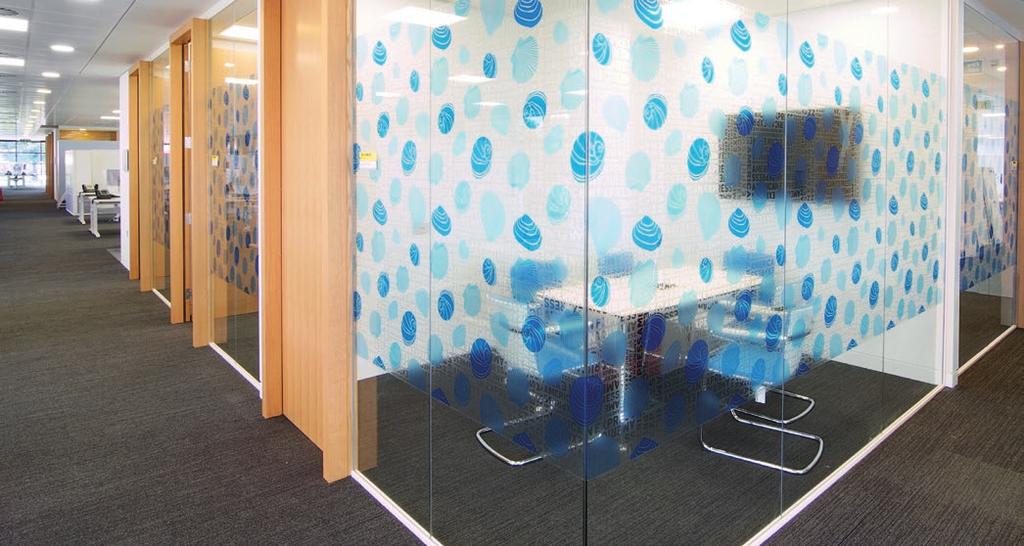 Corporate HQ makeover: Printed manifestations, digital wallpaper and wayfinding signage When a famous global financial