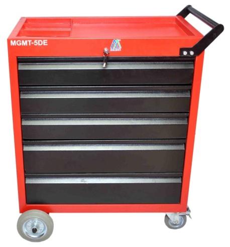 Model :- 5DE Model :- 5DE. Tool Trolley With 5 Drawer. (Economy). 3) 30 to 50 Kgs. Load capacity per drawer depending on drawer size. 4) Removable drawers with ball bearings 100% extendable.