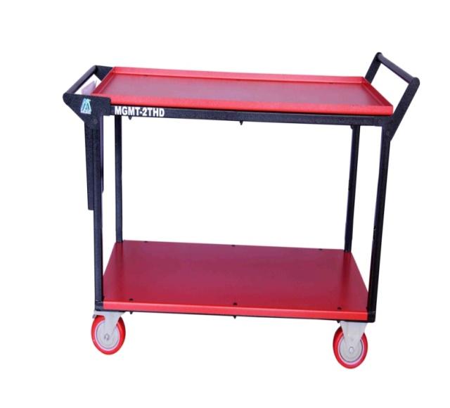 HD Heavy Duty Tray Trolley With 2 Tray. 1) Best assembly line trolley for Heavy Industrial Houses. 2) Heavy duty design with strong construction. 3) Heavy duty trays for bearing heavy loads.