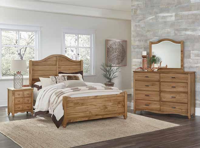 Group pricing includes Queen bed, dresser, and (not pictured) one-drawer