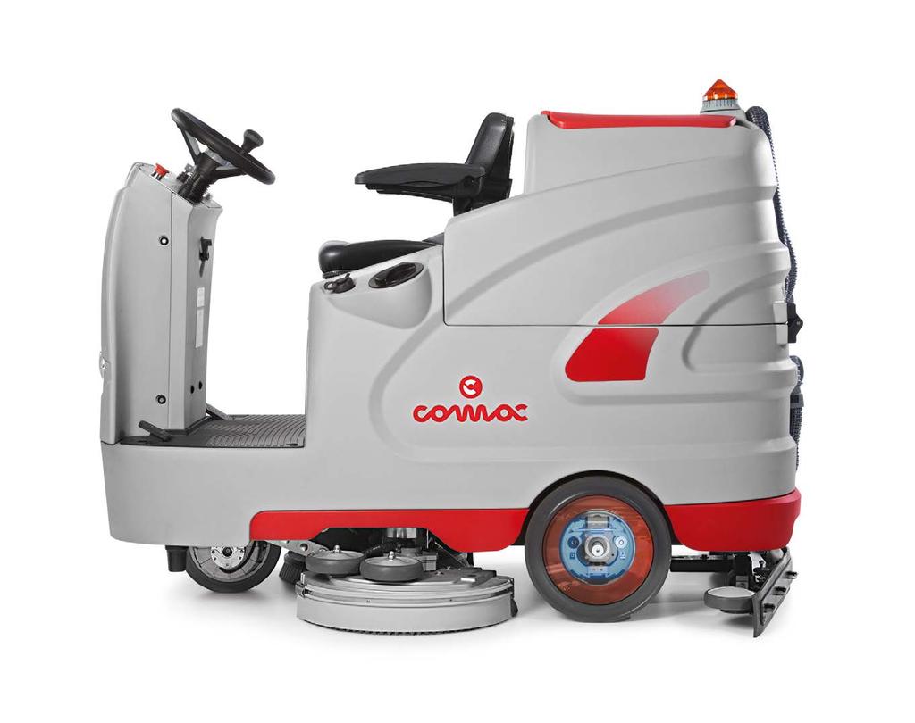 Optima is a ride on scrubbing machine with a robust design, suitable