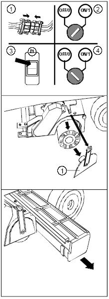 BROOMS DISASSEMBLY Figure 53 1. Connect the battery connector. 2. Turn the key into position ON. 3. With the switch of brushes base up/down, raise the base (if it is not already up). 4.