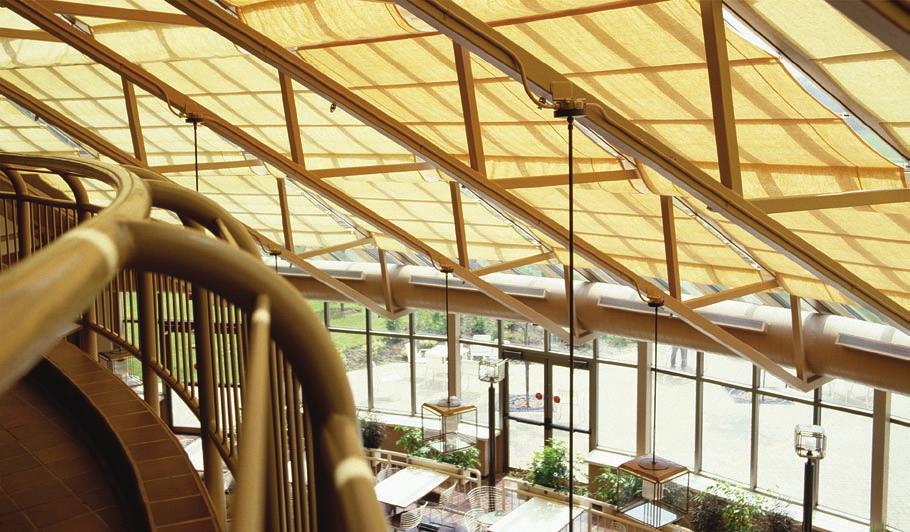 individual needs and desires. The Silent Gliss Skylight system is a worldwide unique solution to glazing large areas.
