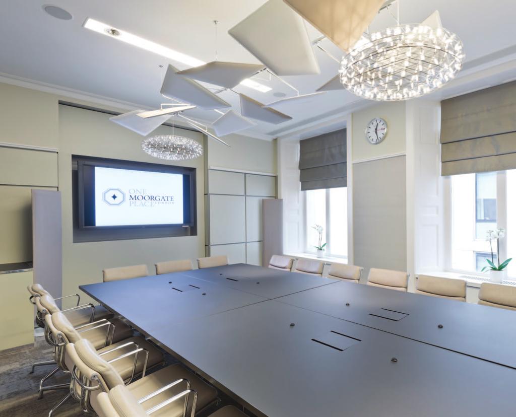 MEETING ROOMS CONTEMPORARY SPACES HOLDING BRIGHT IDEAS One Moorgate Place has a suite of classic and modern meeting spaces.