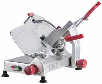 motors Easy to operate for great results Slice from wafer thin up to 9 16" Disassemble without tools for easy cleaning 12" carbon steel knife