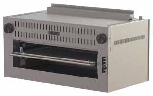 BROILER Stainless steel front, sides and top with 1-gallon drip pan capacity Dual temperature controls