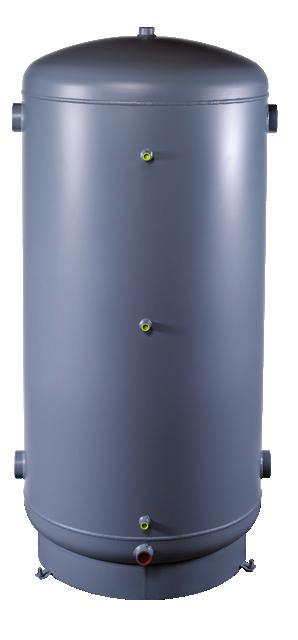 Chilled water buffer tanks Chilled water buffer tank WKS without thermal insulation Application Heating and cooling Standard design 4 connections, sensor socket, drain and vent Optional Additional