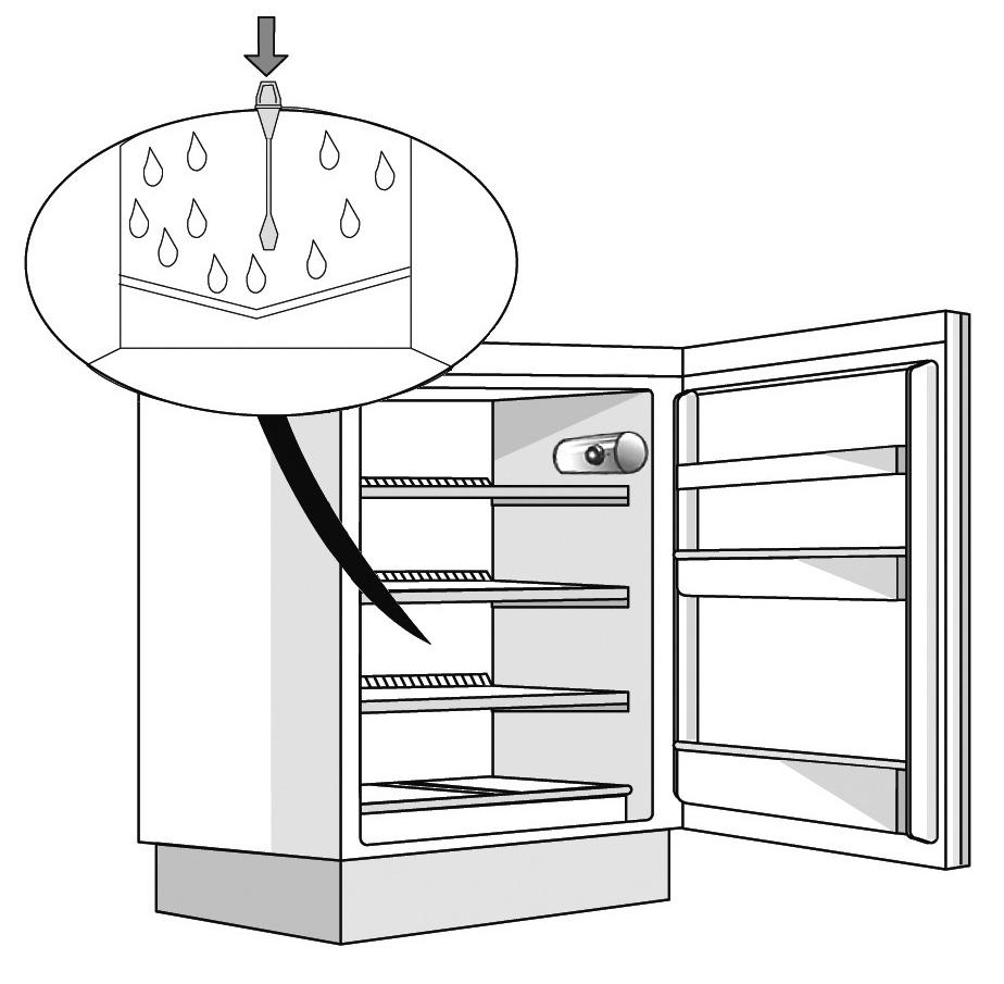 HOW TO CLEAN THE REFRIGERATOR COMPARTMENT Periodically clean the inside of the refrigerator compartment. Defrosting of the refrigerator compartment is completely automatic.