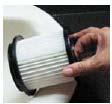 OPERATING INSTRUCTIONS 1. Clean the HEPA filter after every use with the built in pleat cleaner. Fig. 19 Turn the knob on top of the HEPA filter cartridge to clean the HEPA filter. (Fig. 19) 2.