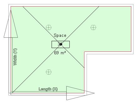 maximum length of Y axis in room/space; Select Base Wall for X