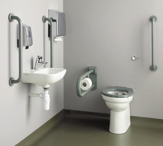 semi-ambulant wc For those with impaired physical mobility, but who are not wheelchair bound, this design offers a degree of support and reassurance and ample room for the use of a walking stick or