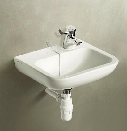 clinical basins (hospital pattern) LB H M Served by a sequential single lever mixer, this basin allows medical staff to wash their hands under running water only.
