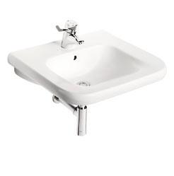 In addition to many anti-infection features, the general pattern Portman 21 allows the user the option of washing in a reservoir of water. Rimless wall hung WC pan standard projection.