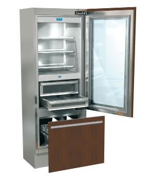 9 lbs / 24 h * Shown with custom wood panel, SS handel(s) sold seperately (see accessories pages) Fresco Compartment with Humidity Control Drawers 2 18991TGT6IU - Glass Door I8991TST6iU R 36" W