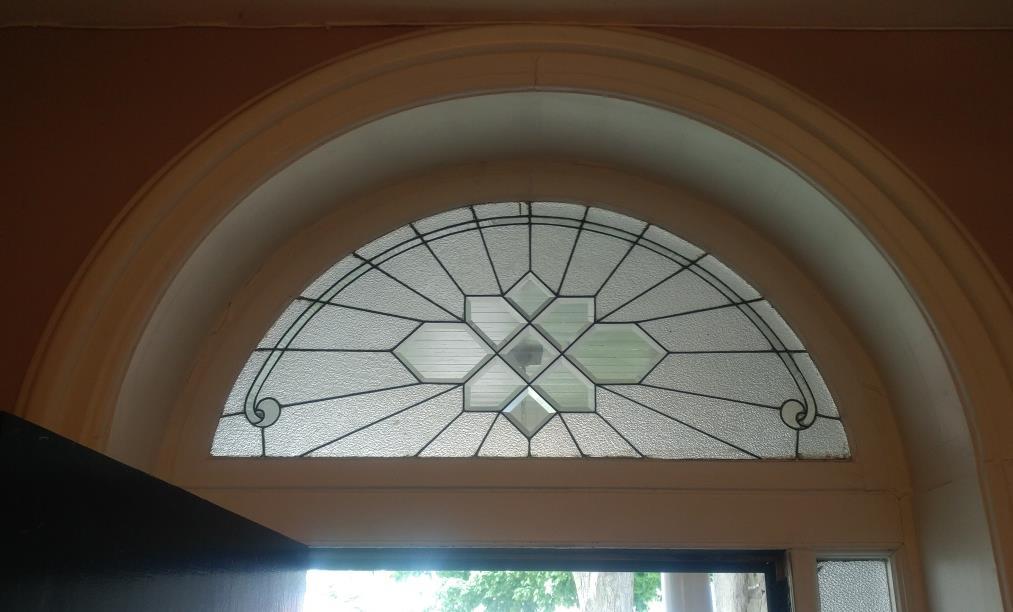 Interior transom window above the