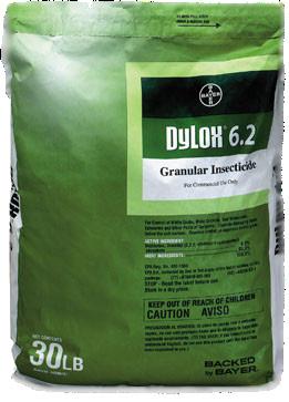 insects Does not require immediate watering-in 30lb bag Dylox 6.2G Active Ingredient: Trichlorfon 6.