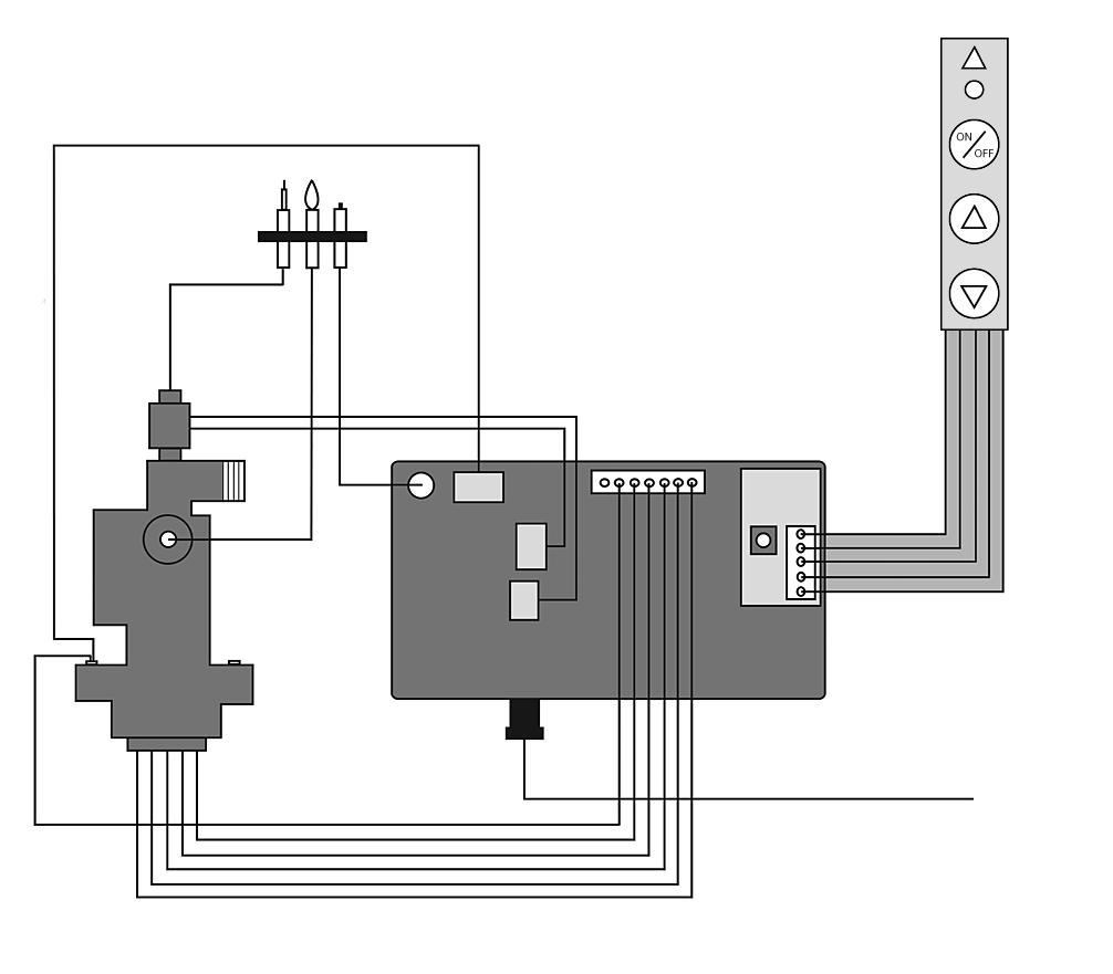 SERVICING INSTRUCTIONS REPLACING PARTS - BALANCED FLUE 17 9.3 Undo the 2 x screws holding the control box (see Diagram 18). The control box can now be replaced. 9.4 After replacing the control box ensure all cables and connections are refitted as detailed in Diagram 20.