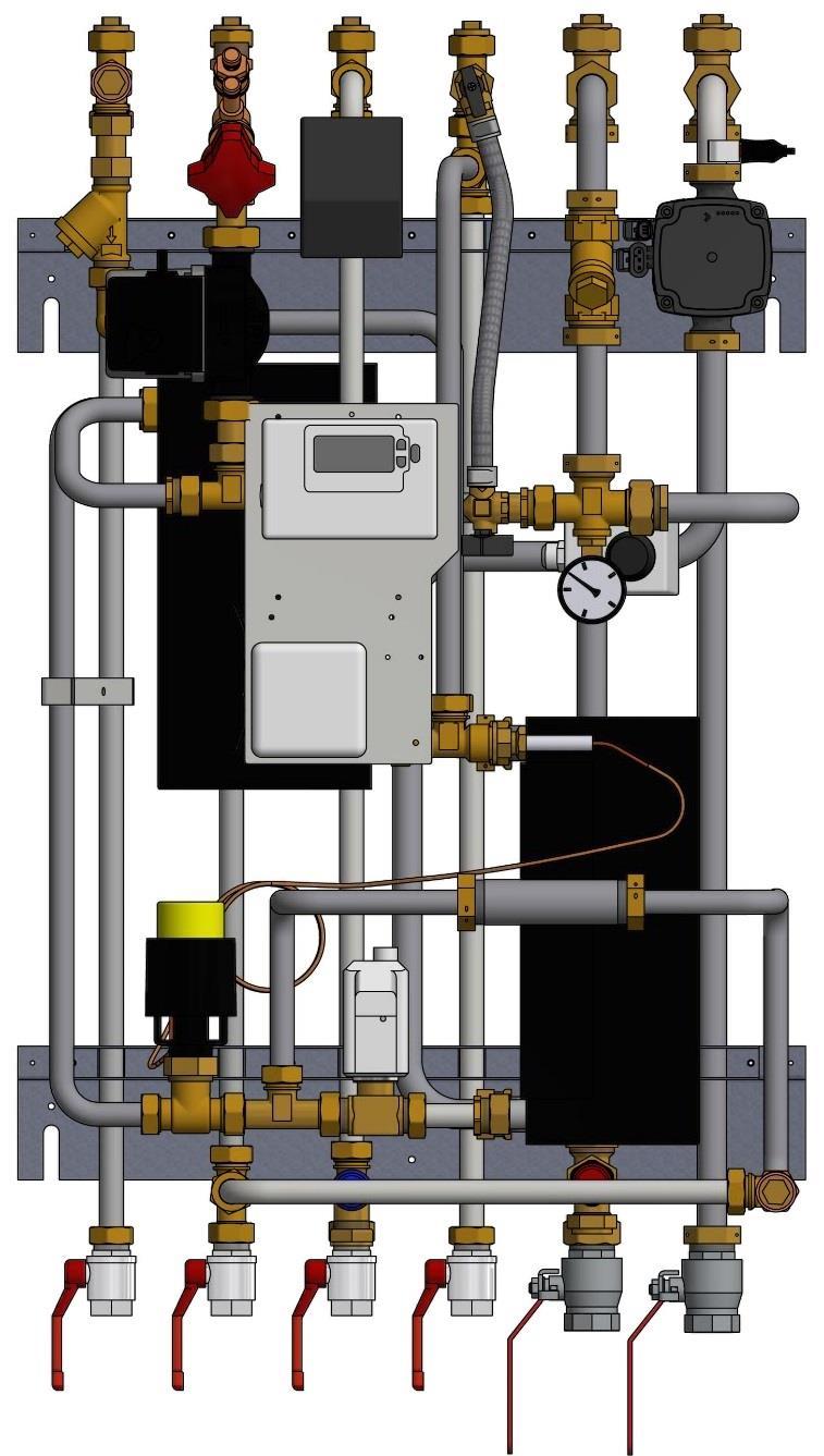 DHWC District heating substation for single-family houses and