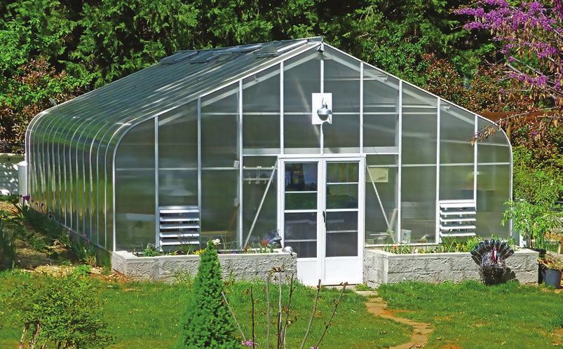 PACIFIC POLYCARBONATE GREENHOUSE A true working greenhouse, the twinwall polycarbonate provides perfect light transmission for optimum plant