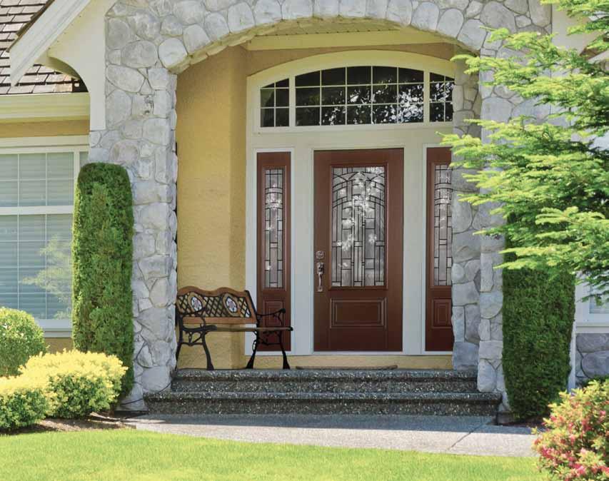 Belleville Mahogany with Rozet Glass EXTERIOR DOORS The Masonite Advantage Masonite understands that a door is much more than a door it is the backdrop for those first-day-of-school photos, the