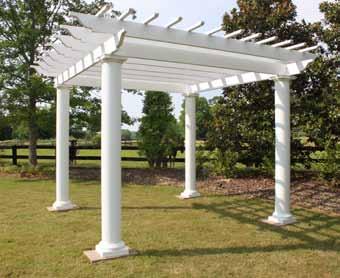 Classic Styling Completes This Home Pergolas and Privacy Screens Are