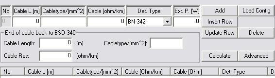PowerLoop Calculator Tool 7.2 Operating The PowerLoop Calculator Tool 7.2.1 Loop Driver Type Select first the PowerLoopDriver type (BSD-340 or BSD-340/EX) 7.2.2 Add Button Enter the cable length and cable dimension (the dimension is for your information only).