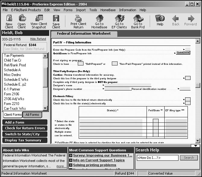 To change the starting number in the DCN counter for a computer: 1 Go to the Tools menu and choose Options. 2 Select Electronic Filing in the left side of the Options dialog box.