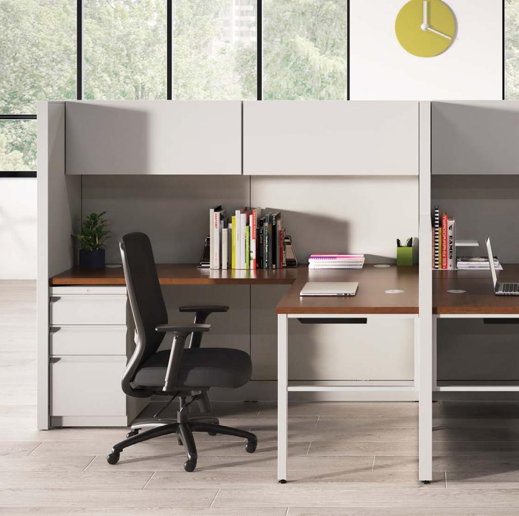 OPEN OFFICE A LITTLE ALONE TIME These workstations are customized for focused, individual