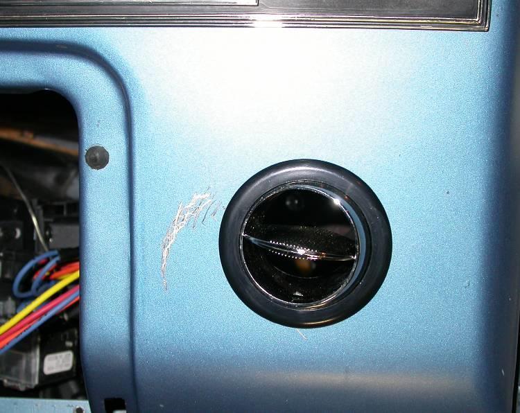 Locate and Drill (1) 2 ¼ dia. hole on right side of glove box.