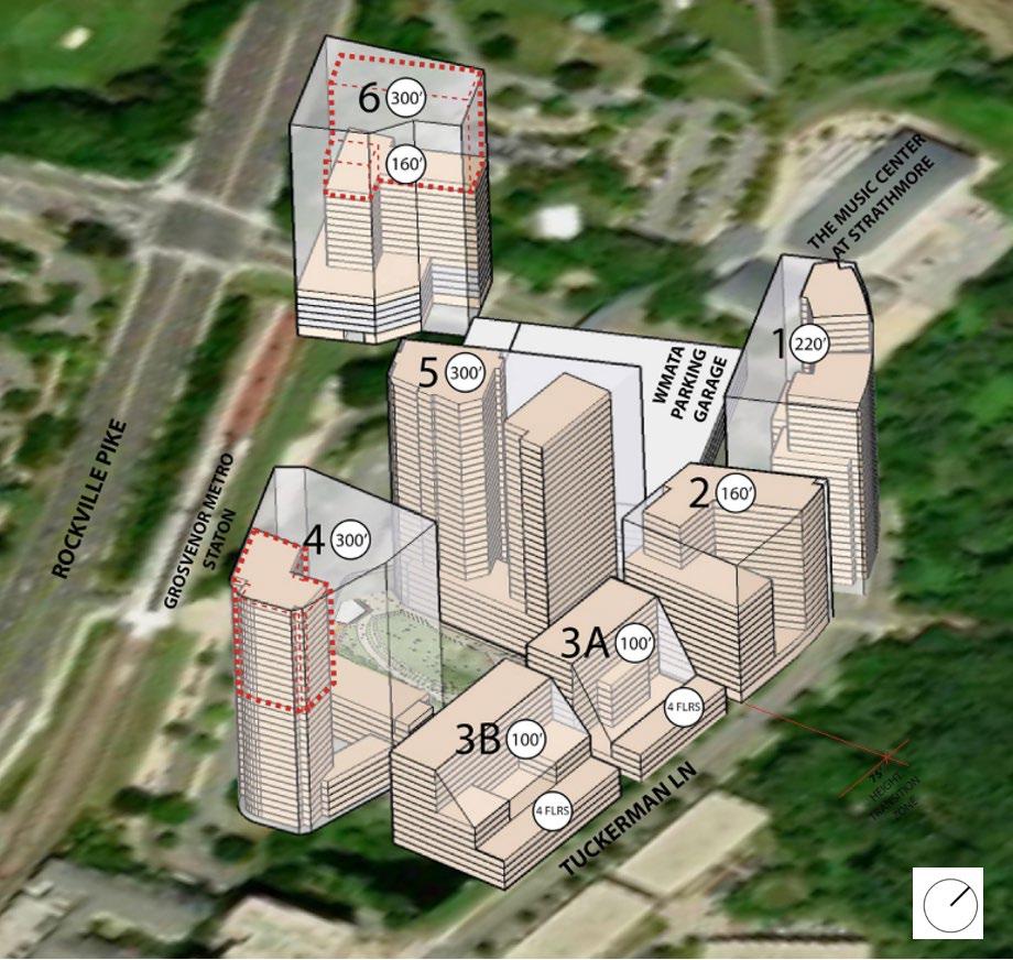 Figure 4: 3D Perspective View of eastern side of Property Option 2 Building 4 will contain approximately 265 residential units and approximately 5,000 square feet of ground floor retail/residential