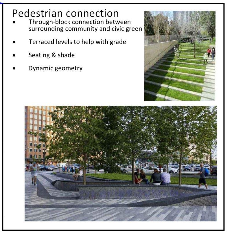 Figure 7: Precedent Images of the pedestrian connection between the Private Road and Tuckerman Lane Phasing The Applicant proposes a conceptual phasing plan that will provide public benefits and