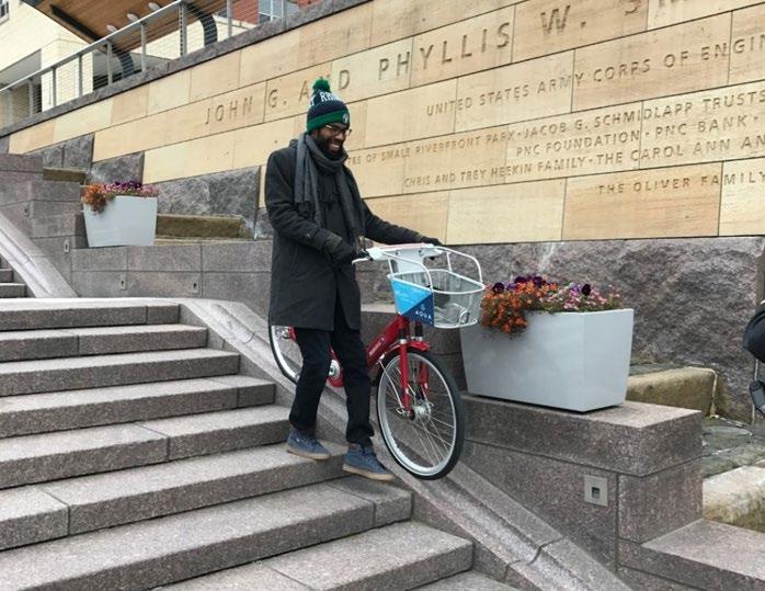 A stairway runnel is proposed as part of the pedestrian connection between the buildings on Tuckerman Lane and the Private Road to facilitate bicycle access from Tuckerman Lane to Strathmore Square