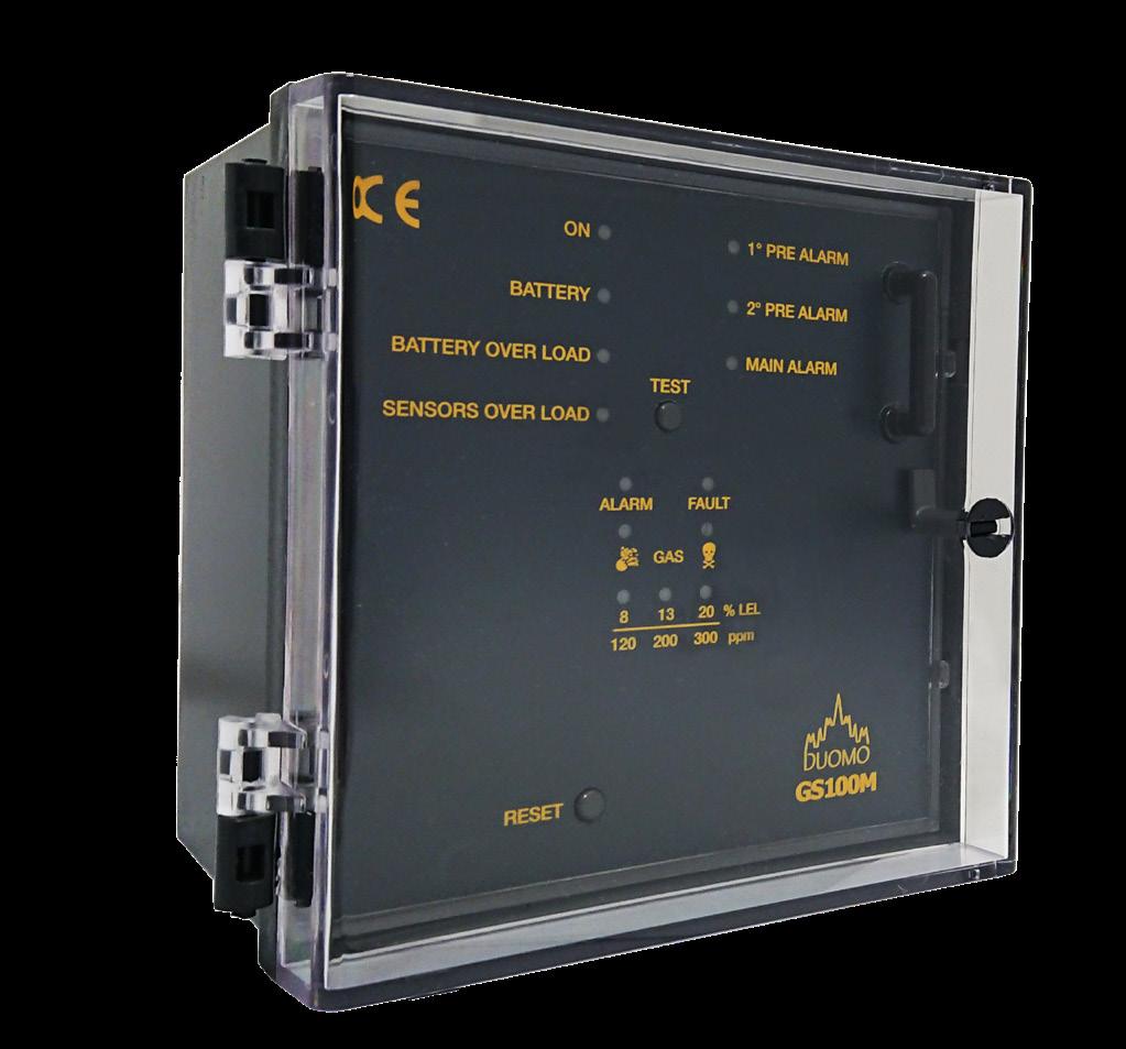 GS100M Gas Detection Controller GS100M 1 Zone Gas Detection Controller 1 Zone / Sensor Conventional Positive Safety IP44 EN61010-1 EN50270 FEATURES Single Zone Protection Positive Safety Option