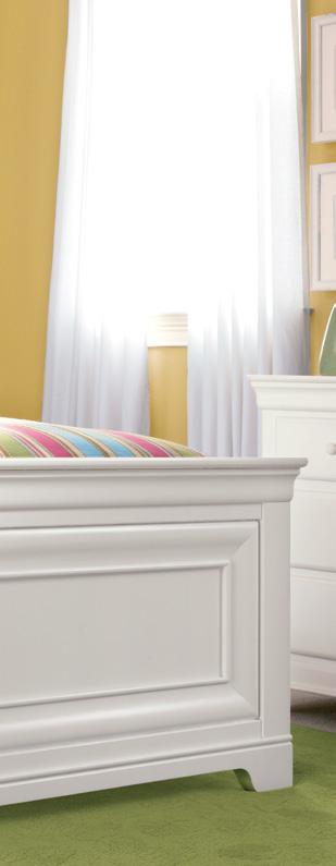SUMMER WHITE PANEL BED 131A035 Twin / 46w x 84d